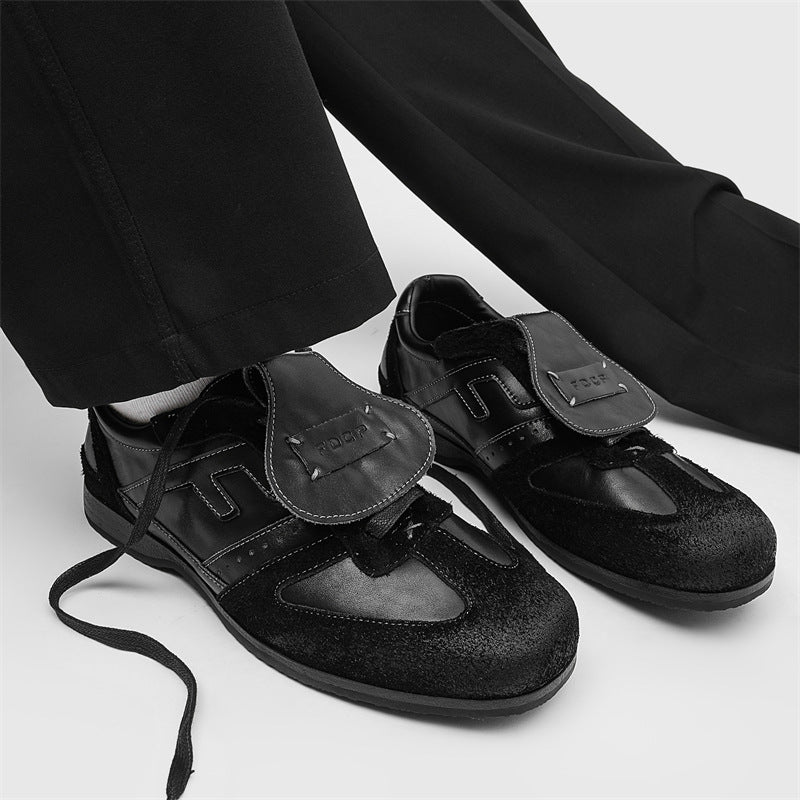 Flap Design Casual Leather Shoes