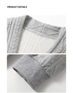 Men’s Double-Layer Cable Knit Cardigan Jacket – Casual Smart Streetwear Outerwear