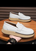Men’s Thick-Soled Slip-On Loafers — British Style Business Shoes
