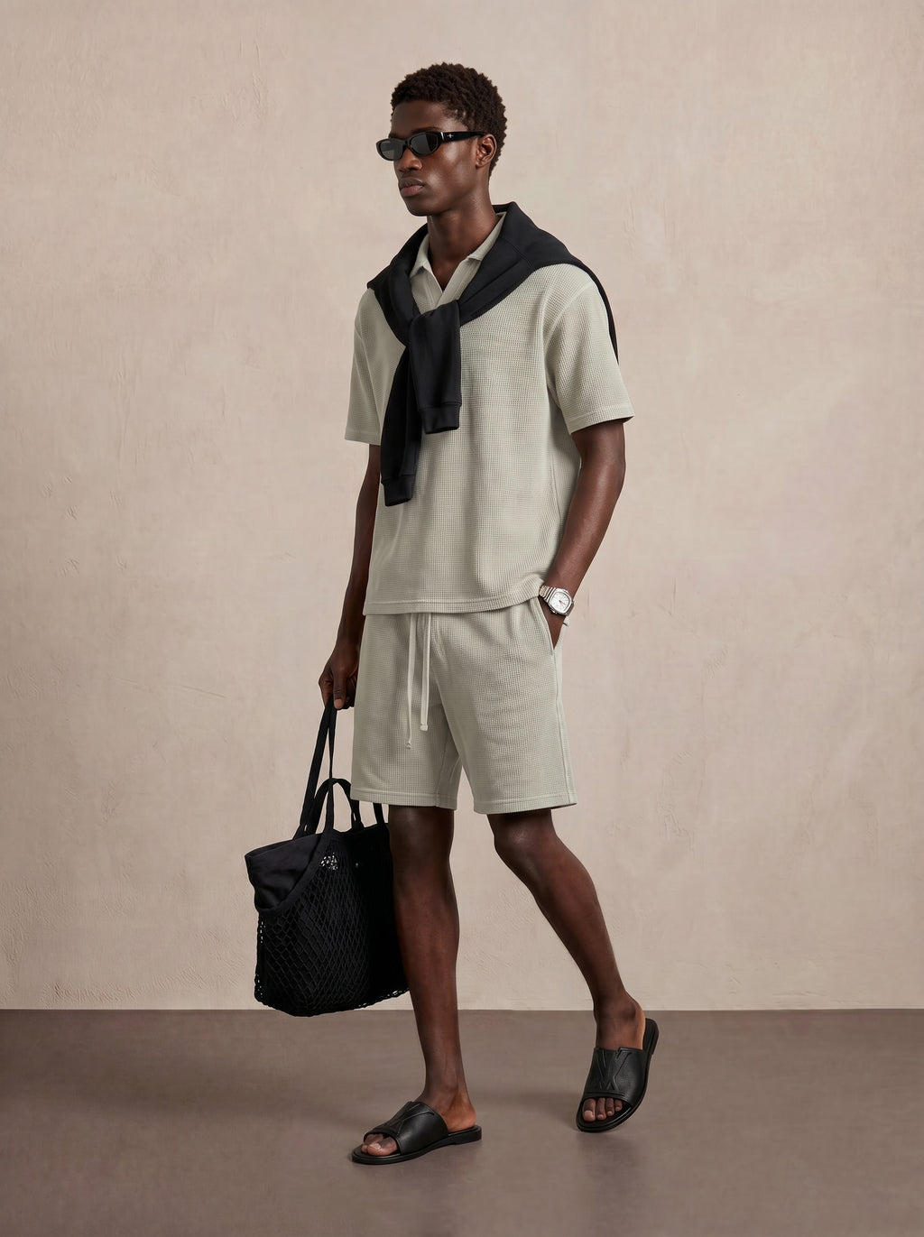Men's Waffle Knit Breathable Luxury Comfort Casual Matching Set
