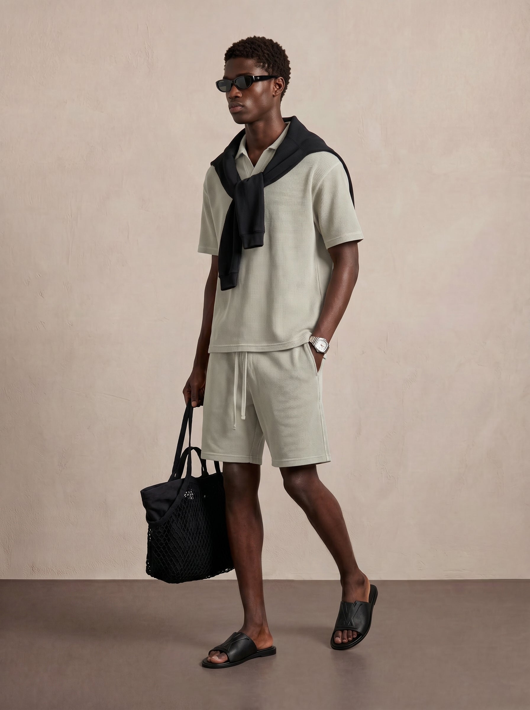 Men's Waffle Knit Breathable Luxury Comfort Casual Matching Set