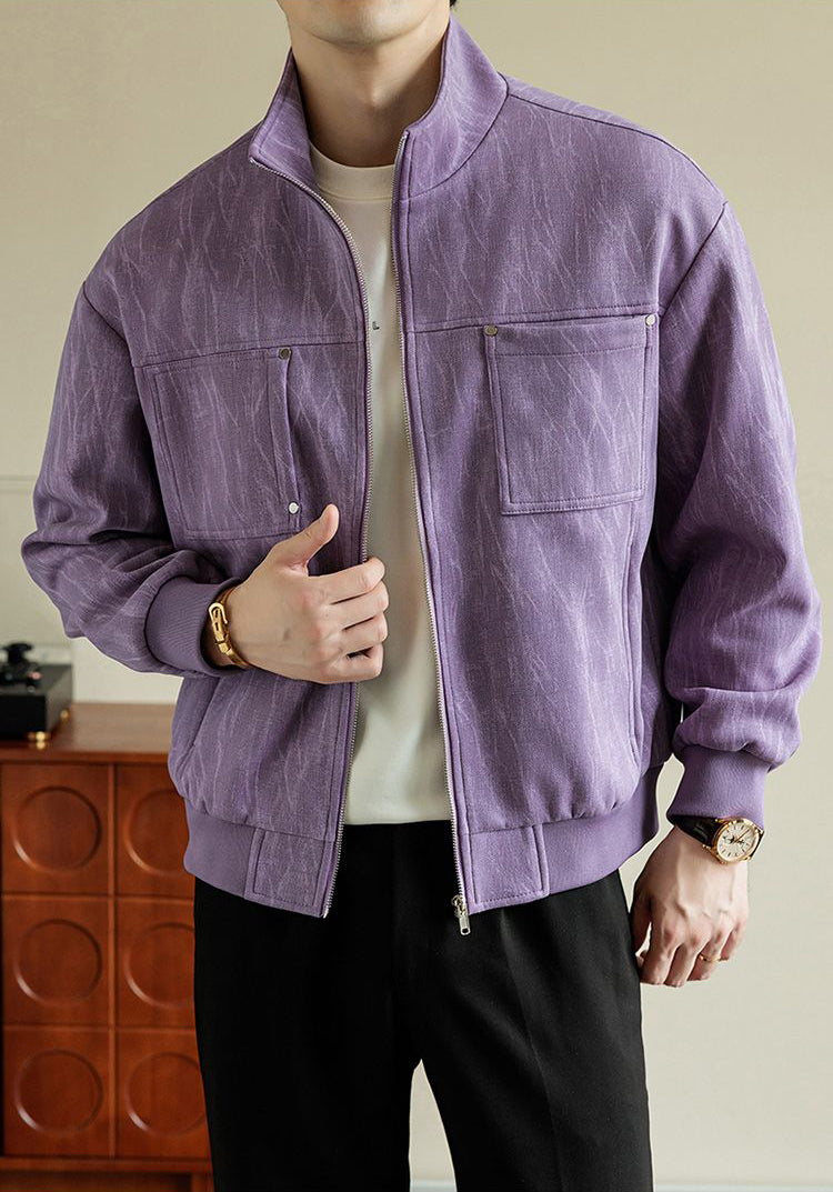 Retro Stand Collar Casual Jacket