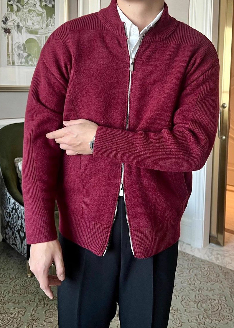 Men’s Knitted Cardigan Jacket — Breathable Business Casual Sweater, Soft, Elastic & Wrinkle-Free