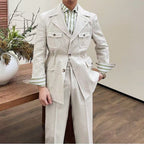 Lapel Lightweight Safari Cargo Jacket Casual Blazer