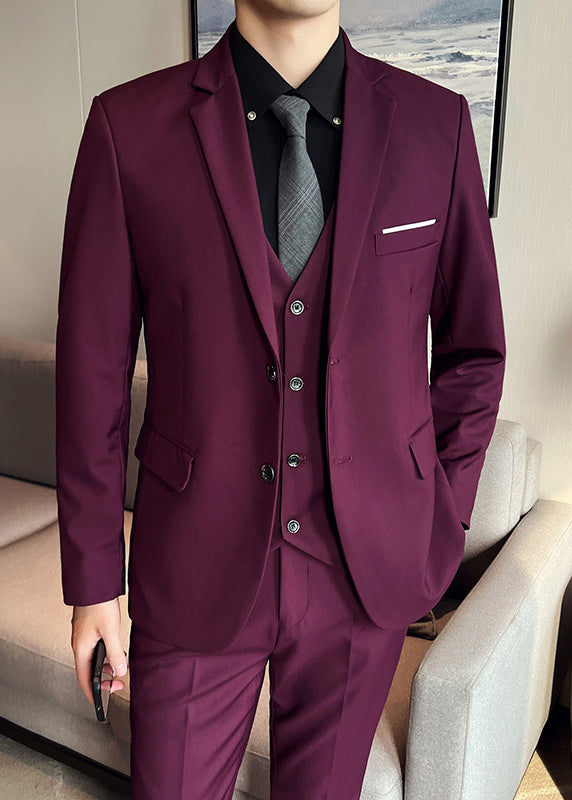 Men’s Classic Business Suit Set — Single Blazer / 2-Piece / 3-Piece Formal Wedding Outfit