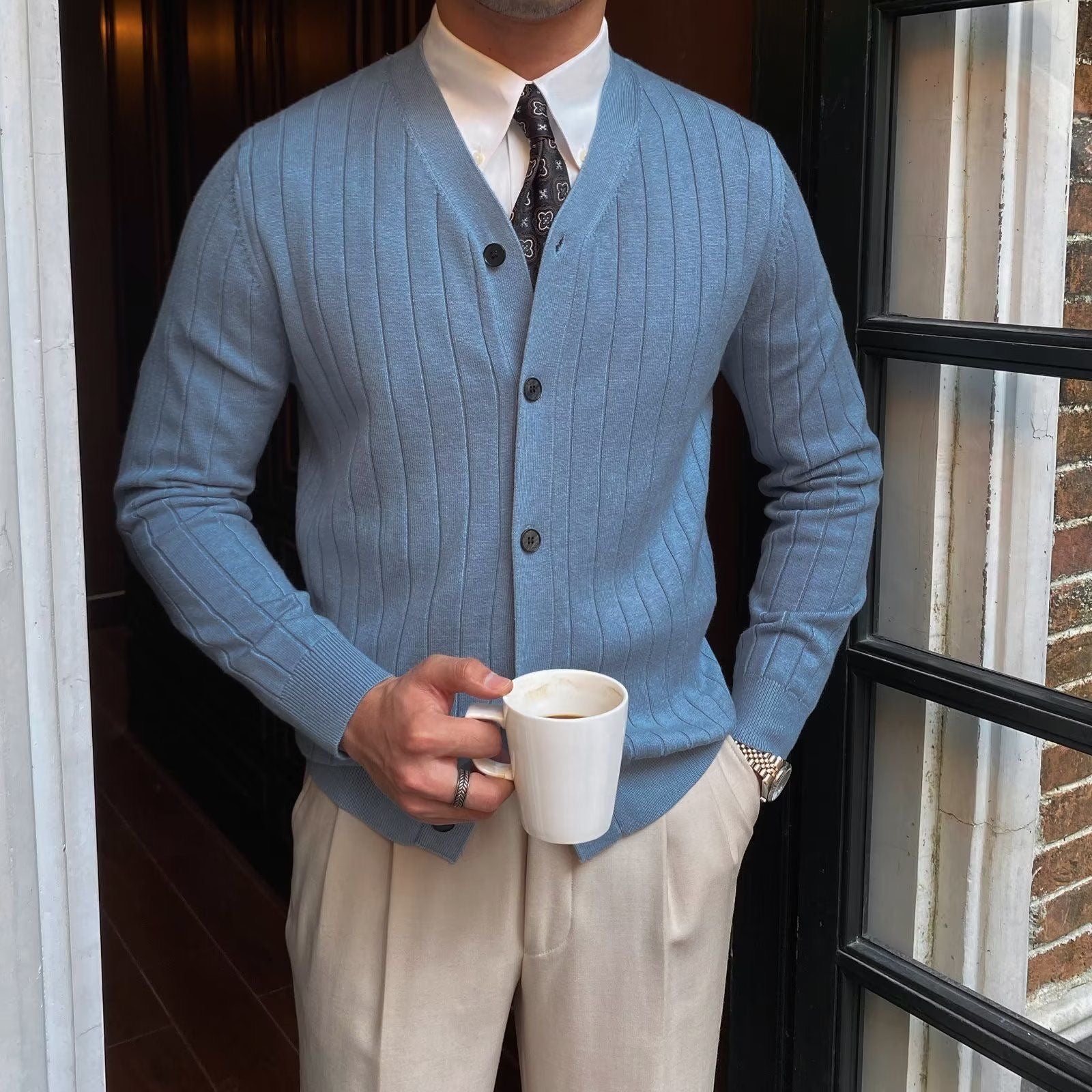 Buttoned Knit Cardigan