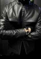 Men’s Casual Lapel Moto Leather Jacket
