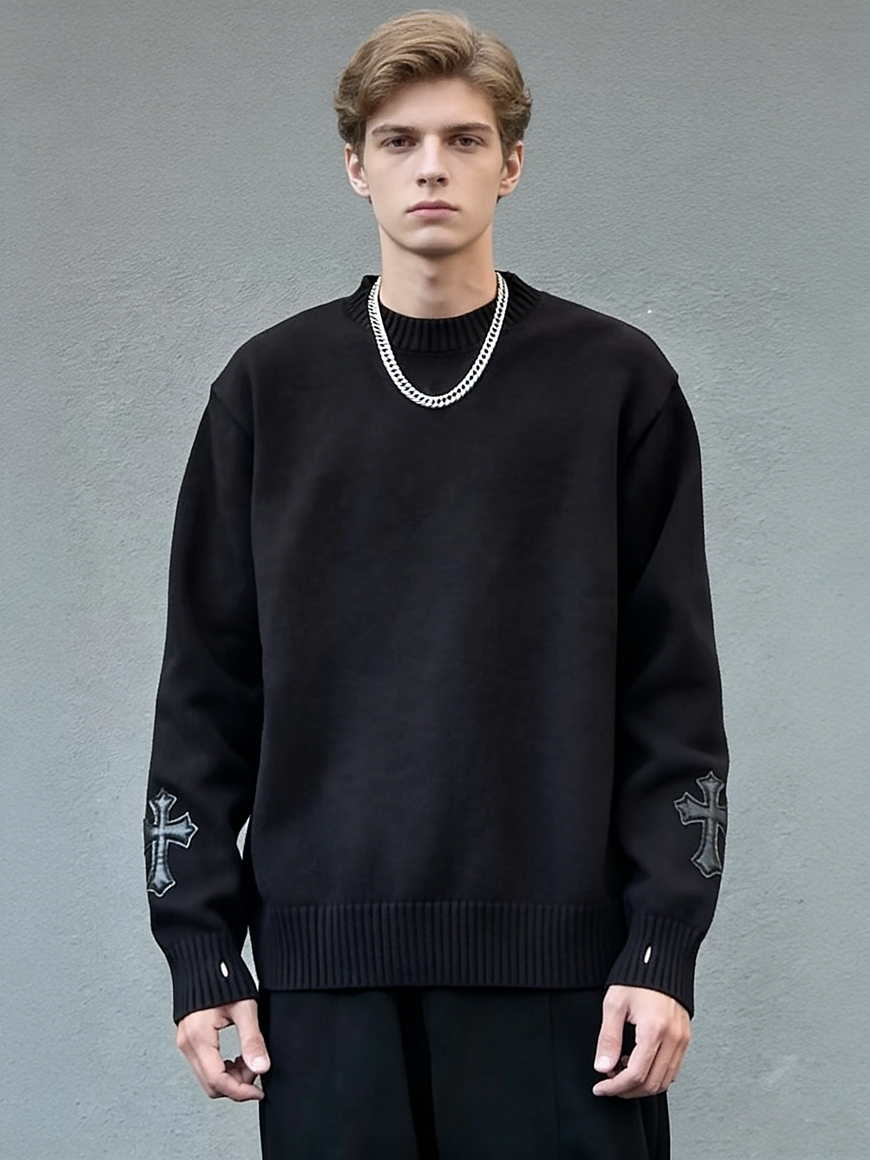 Comfortable and Stylish Crew Neck Pullover Knit Top