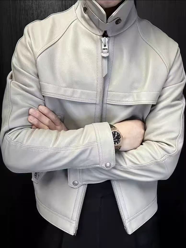 Men’s Casual Lapel Moto Leather Jacket