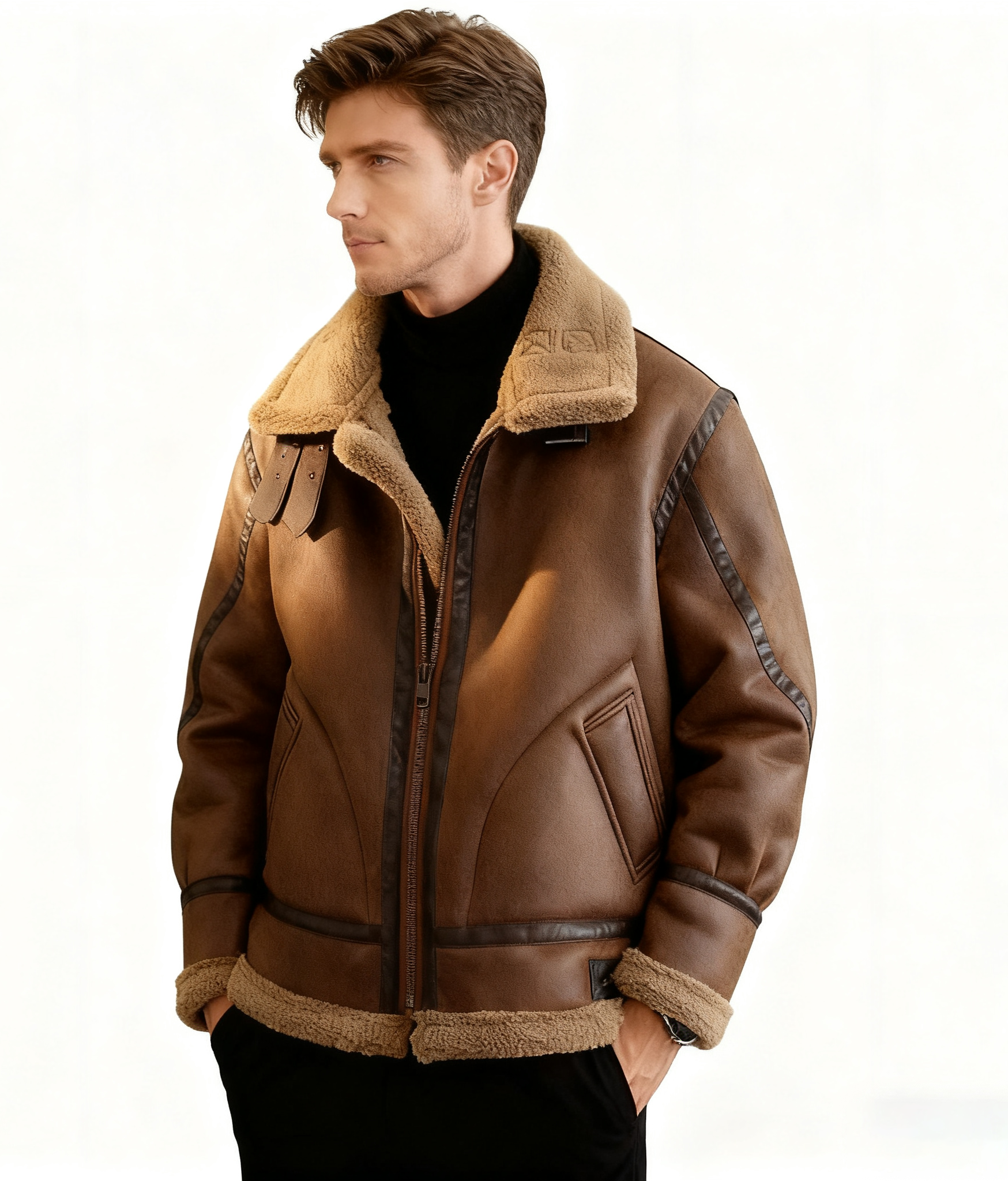 Lamb Shearling Suede Jacket