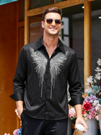Men's Luxury Shiny Butterfly Rhinestone Slim-Fit Shirt
