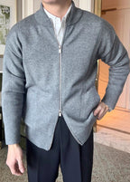 Men’s Knitted Cardigan Jacket — Breathable Business Casual Sweater, Soft, Elastic & Wrinkle-Free